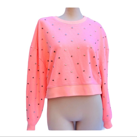 Romeo & Juliet Couture Studded Crop Top Sweater S - Picture 2 of 6